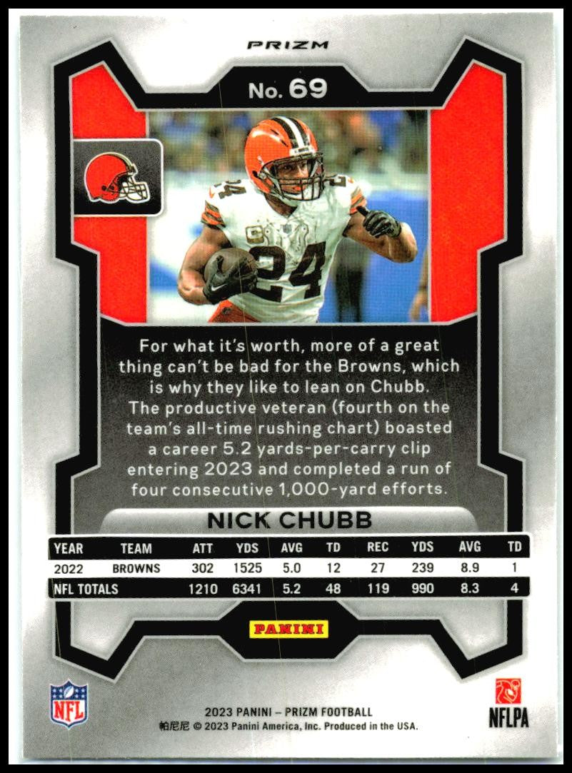 2023 Panini Prizm Silver #69 Nick Chubb Cleveland Browns