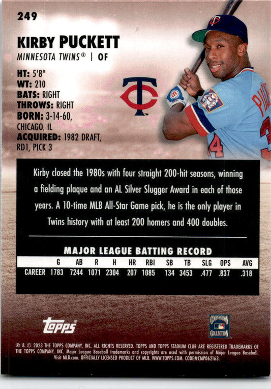 2023 Stadium Club #249 Kirby Puckett Minnesota Twins
