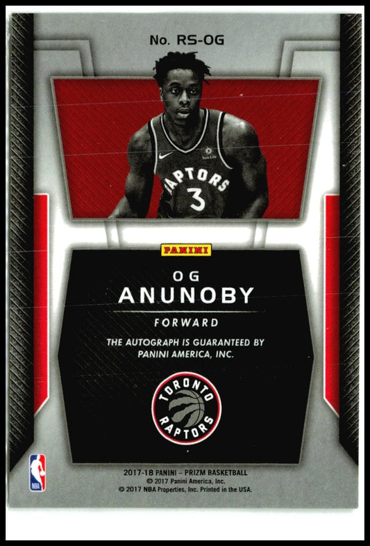 2017-18 Panini Prizm Rookie Signatures #RS-OG OG Anunoby Auto Toronto Raptors