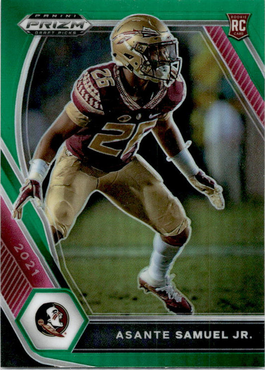 2021 Panini Prizm Draft Picks Collegiate Green #111 Asante Samuel Jr. Chargers