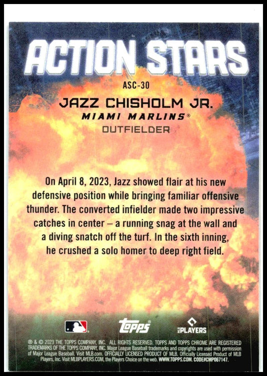 2023 Topps Update Action Stars #AS-30 Jazz Chisholm Jr. Miami Marlins