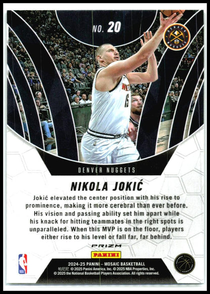2024-25 Panini Mosaic Elevate Mosaic #20 Nikola Jokic Denver Nuggets