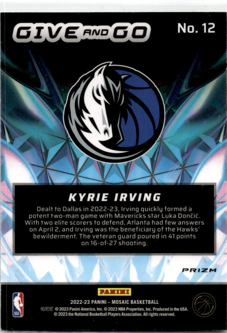 2022-23 Panini Mosaic Give and Go Mosaic Green #12 Kyrie Irving
