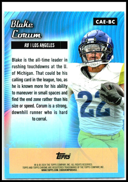2024 Topps Chrome Chrome All-Etch X-Fractor #CAE-BC Blake Corum Los Angeles Rams