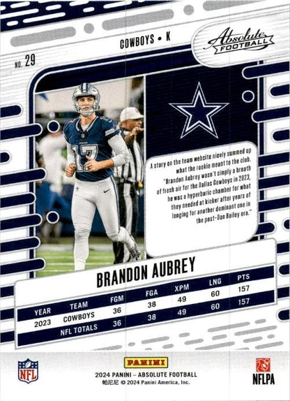 2024 Panini Absolute Retail #29 Brandon Aubrey Dallas Cowboys
