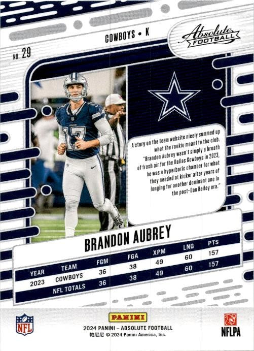 2024 Panini Absolute Retail #29 Brandon Aubrey Dallas Cowboys