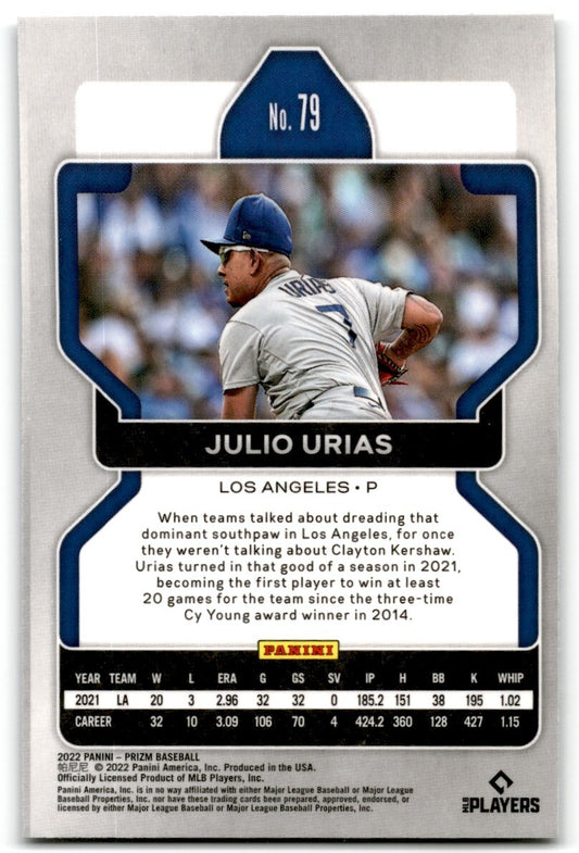 2022 Panini Prizm Julio Urias Los Angeles Dodgers #79