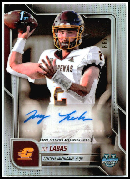 2025 Bowman University Chrome Auto Refractor #BCA-JL Joe Labas Auto Chippewas