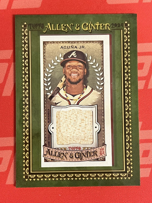 2024 Topps Allen & Ginter Framed Mini Relics #MFR-RA Ronald Acuna Jr. Braves