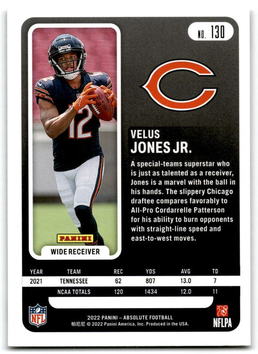2022-23 Panini Absolute Green Velus Jones Jr. Chicago Bears #130