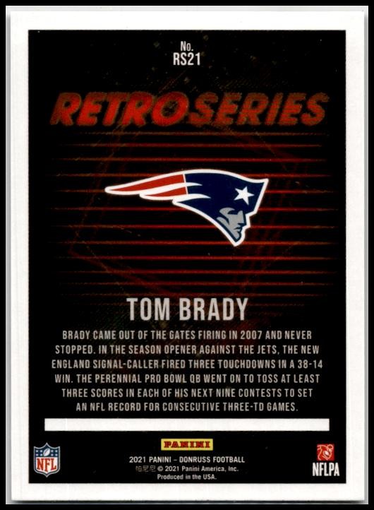 2021 Donruss #RS21 Tom Brady New England Patriots