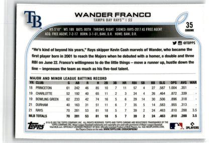 2022 Topps Chrome Wander Franco Rookie Tampa Bay Rays #35