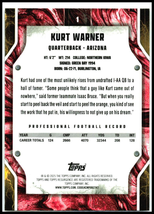 2024 Topps Resurgence Blue & Pink Spark ##1 Kurt Warner