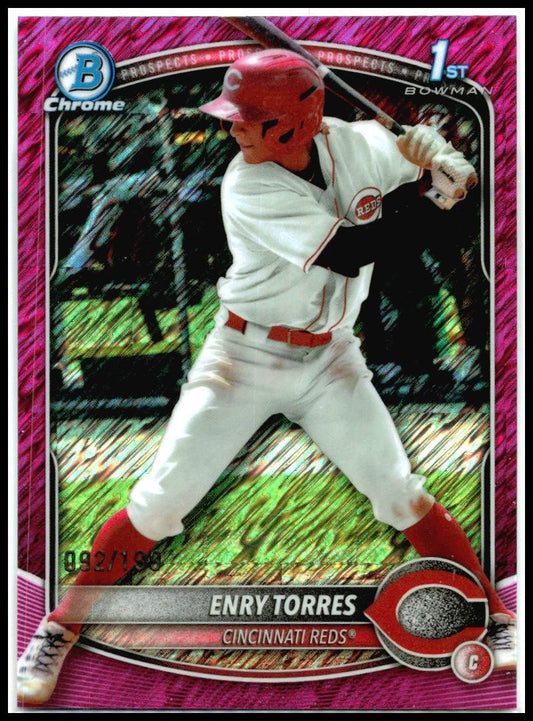 2025 Bowman Chrome Fuchsia Shimmer Refractor /199 #BCP-168 Enry Torres