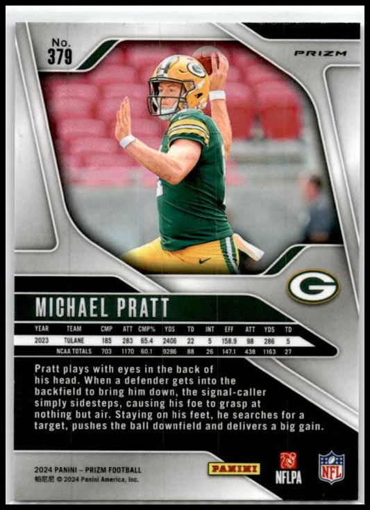 2024 Panini Prizm Silver #379 Michael Pratt Rookie Green Bay Packers