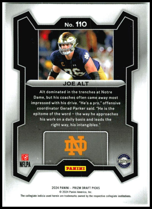 2024 Panini Prizm Draft Picks #110 Joe Alt Notre Dame Fighting Irish