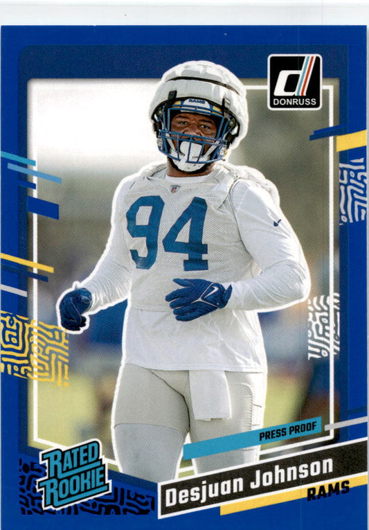 2023 Donruss Blue Press Proof #356 Desjuan Johnson Rookie Los Angeles Rams
