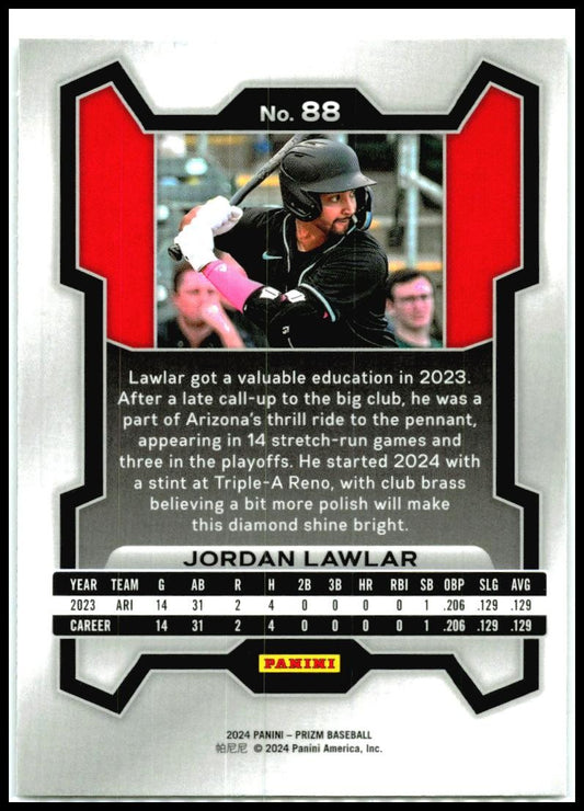 2024 Panini Prizm #88 Jordan Lawlar Arizona Diamondbacks