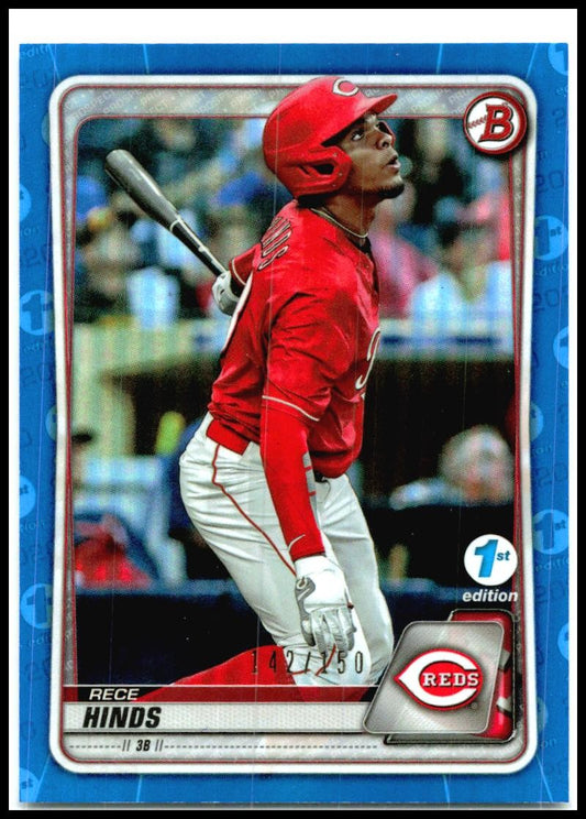 2020 Bowman Draft Light Blue Foil 1st Edition #BD-15 Rece Hinds Cincinnati Reds