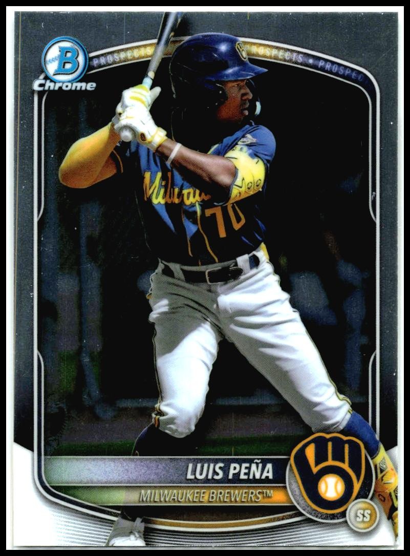 2025 Bowman Chrome Bowman Chrome Prospects #BCP-239 Luis Peña Milwaukee Brewers