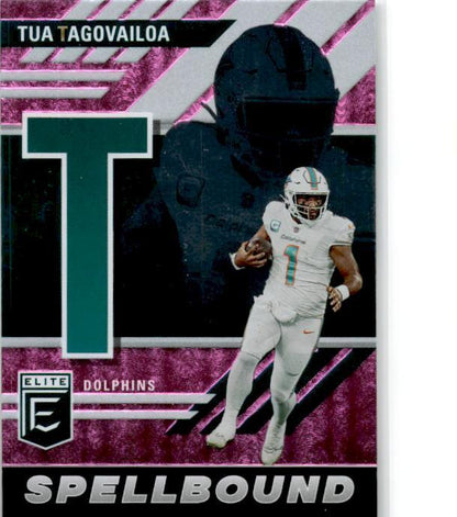 2023 Donruss Elite Spellbound Pink #SB-TT1 Tua Tagovailoa Miami Dolphins