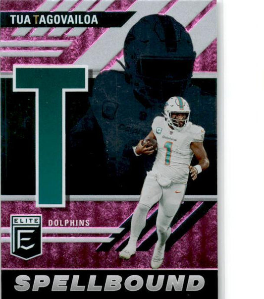 2023 Donruss Elite Spellbound Pink #SB-TT1 Tua Tagovailoa Miami Dolphins