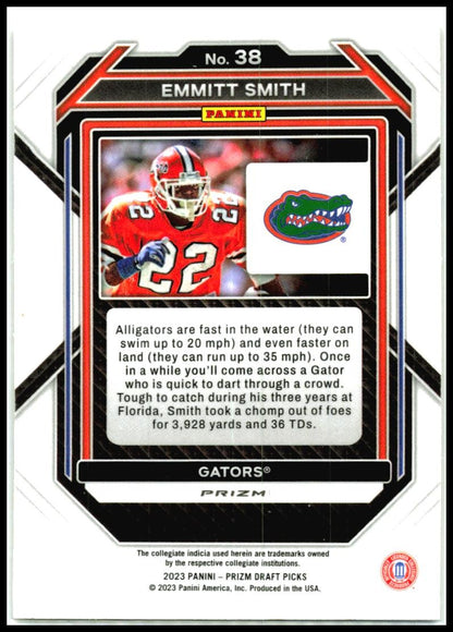 2023 Panini Prizm Draft Picks Prizms Gold Ice #38 Emmitt Smith Florida Gators