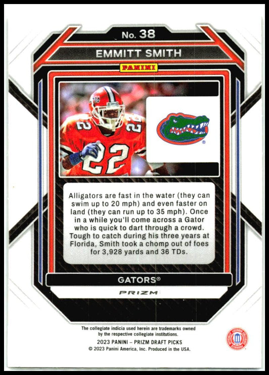 2023 Panini Prizm Draft Picks Prizms Gold Ice #38 Emmitt Smith Florida Gators