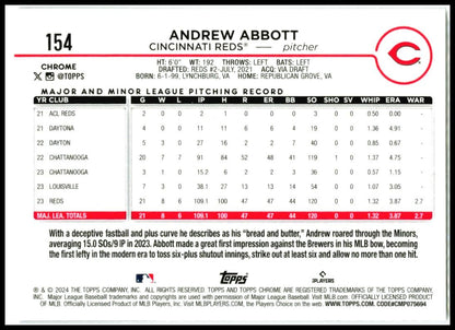 2024 Topps #214 Andrew Abbott Cincinnati Reds
