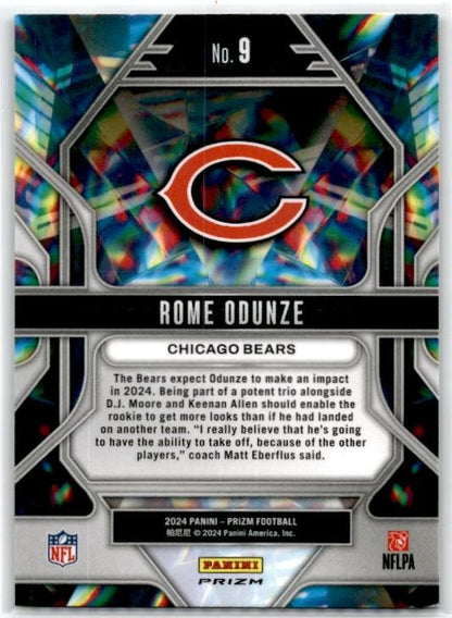 2024 Panini Prizm Prizmatic Green Prizm #9 Rome Odunze Chicago Bears