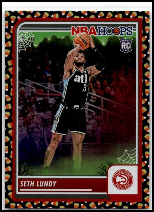 2023-24 Hoops Haunted Hoops Holo Candy #206 Seth Lundy Rookie Atlanta Hawks