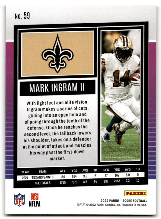 2022 Score Mark Ingram II New Orleans Saints #59