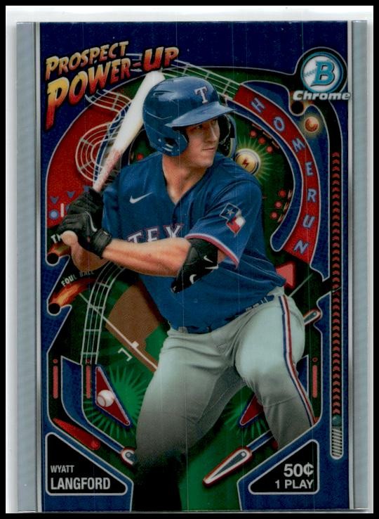 2024 Bowman Prospect Power-Up #PP-3 Wyatt Langford Texas Rangers