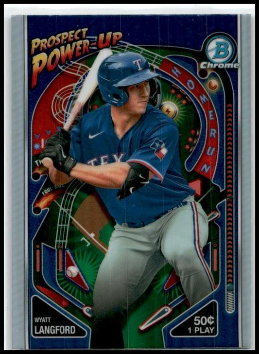 2024 Bowman Prospect Power-Up #PP-3 Wyatt Langford Texas Rangers