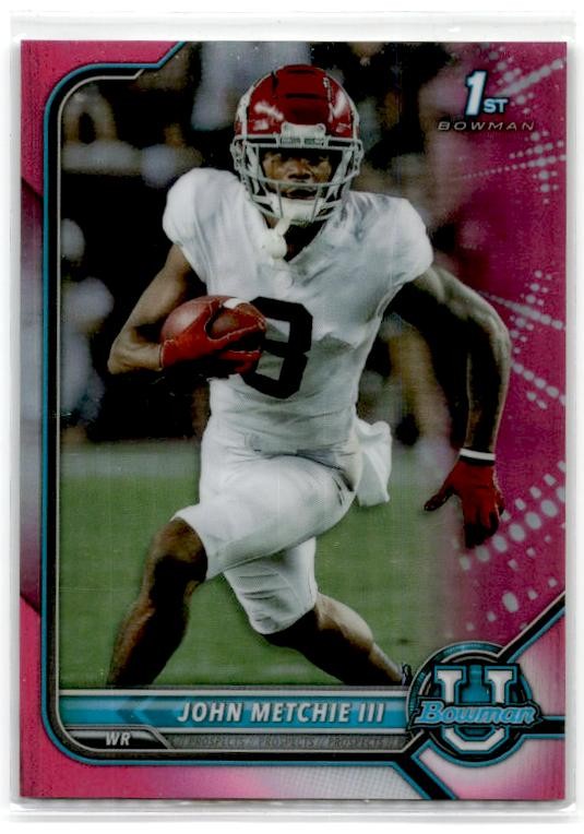 2021-22 Bowman University Chrome Pink #47 John Metchie III Alabama Crimson Tide