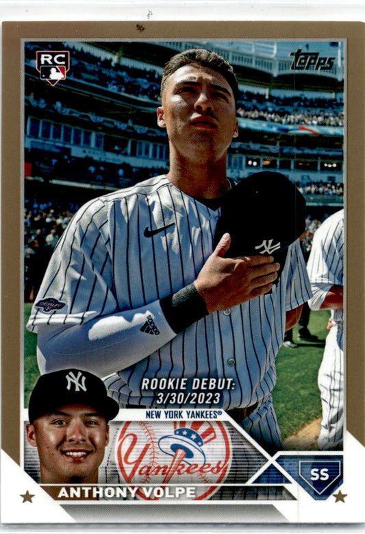 2023 Topps Update Gold #US77 Anthony Volpe #/2023 New York Yankees