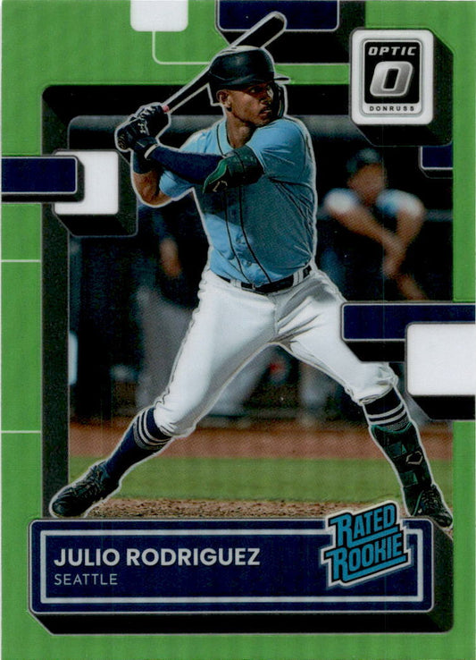 2022 Donruss Optic Lime Green Prizm #97 Julio Rodriguez Seattle Mariners