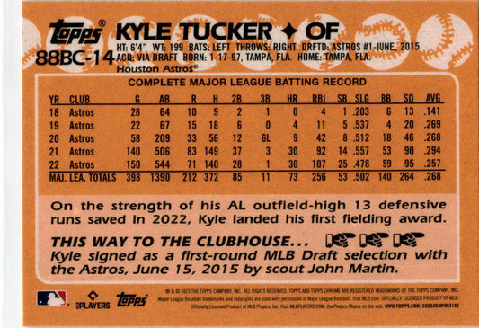 2023 Topps Chrome 1988 Topps Baseball #88BC-14 Kyle Tucker Houston Astros.