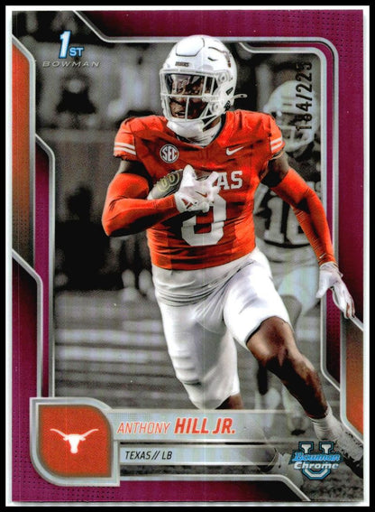 2025 Bowman Chrome University Fuchsia Refractor /225 #84 Anthony Hill JR Texas