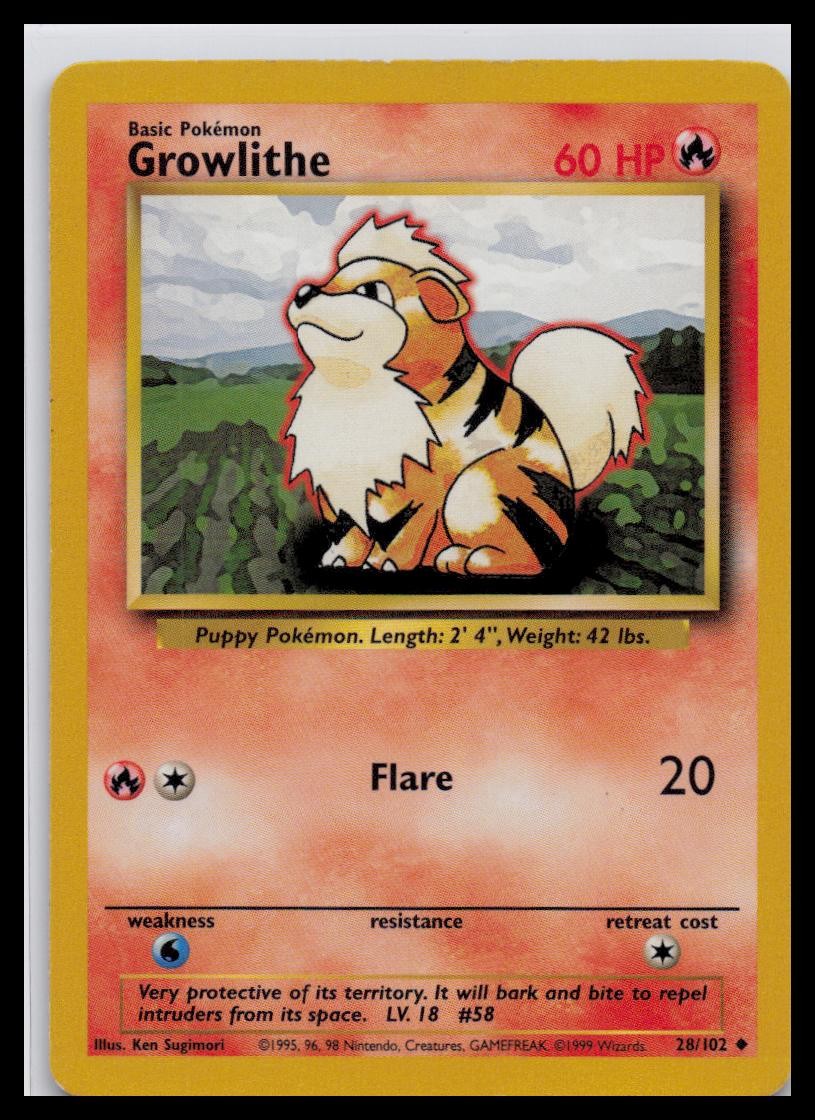 Base Set #028/102 Growlithe