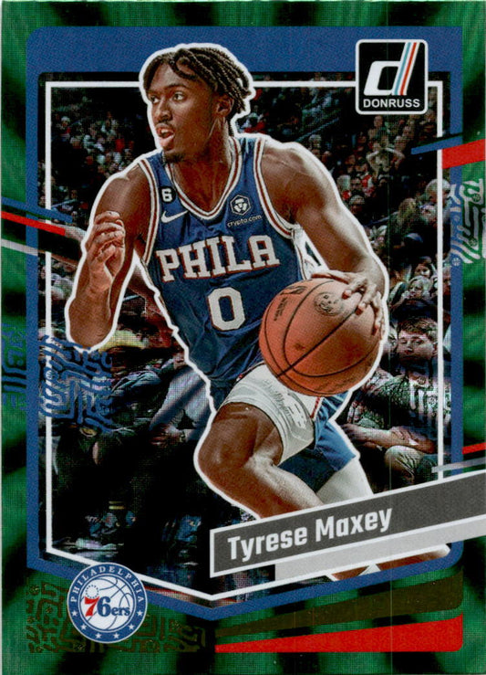 2023-24 Donruss Green Laser Holo #152 Tyrese Maxey Philadelphia 76ers