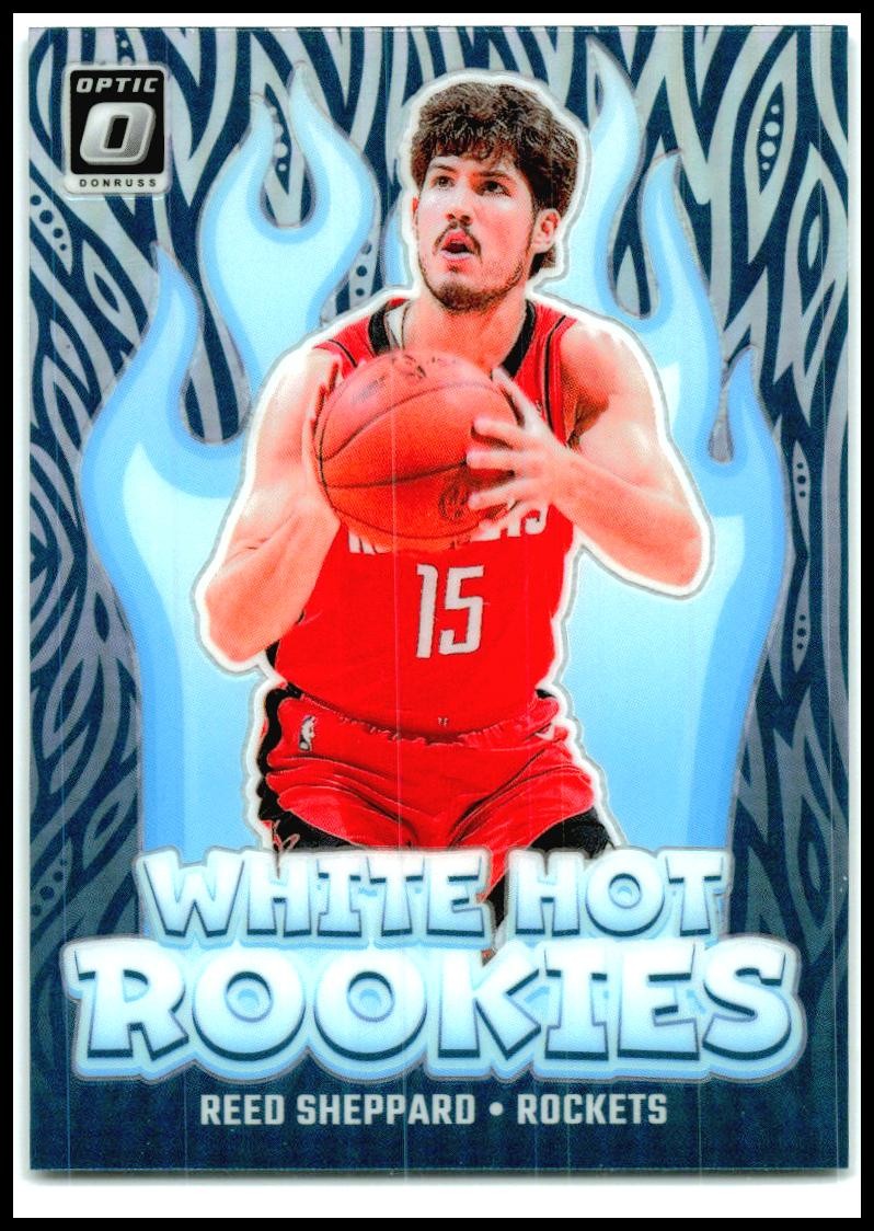 2024-25 Donruss Optic White Hot Rookies Holo #12 Reed Sheppard Houston Rockets