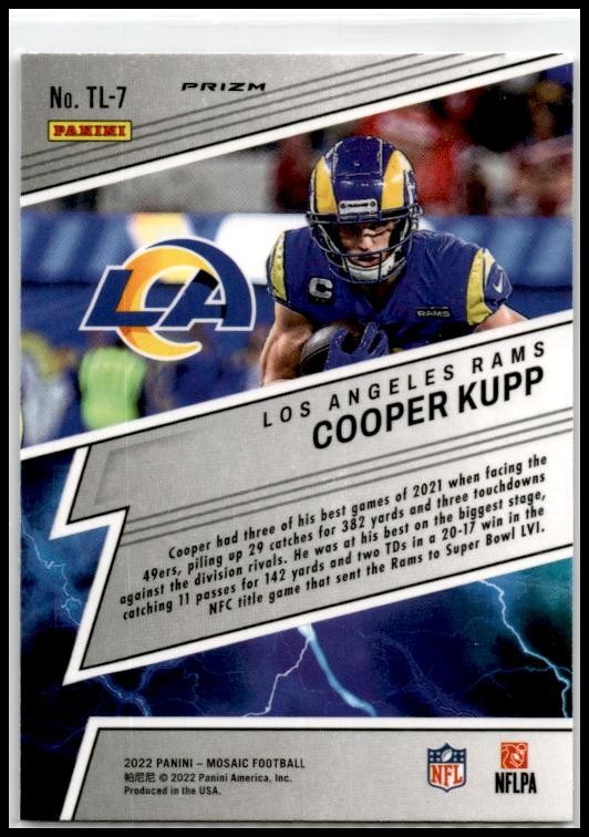 2022 Panini Mosaic Thunder Lane Mosaic #TL-7 Cooper Kupp Los Angeles Rams
