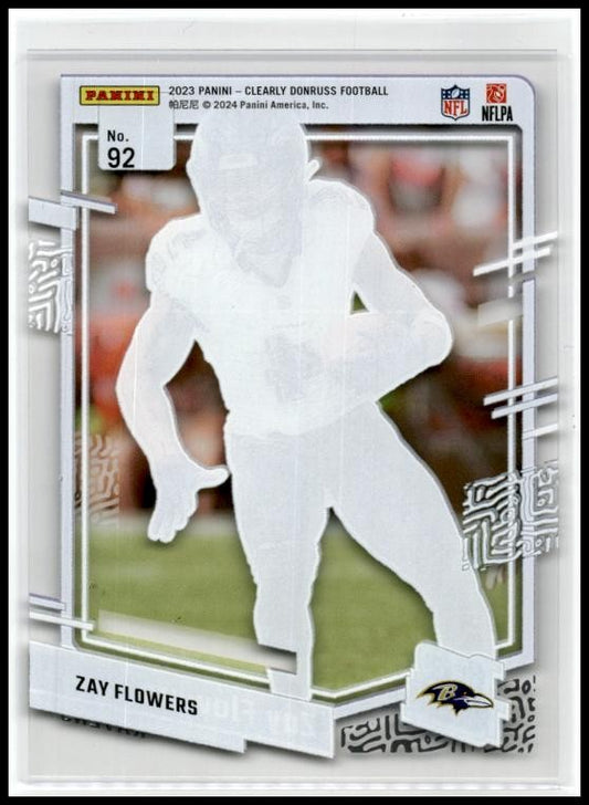 2023 Clearly Donruss #92 Zay Flowers Baltimore Ravens