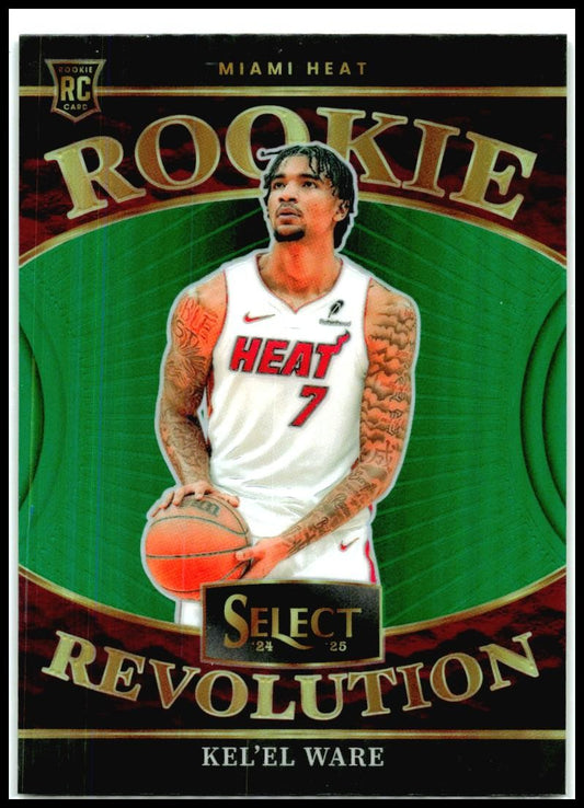 2024-25 Panini Select Rookie Revolution Green Prizms #8 Kel'el Ware Miami Heat