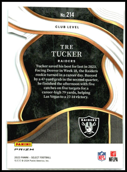 2023 Panini Select Red and Yellow Prizms Die Cuts #214 Tre Tucker Rookie Raiders