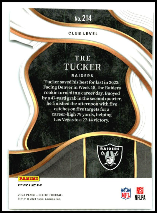 2023 Panini Select Red and Yellow Prizms Die Cuts #214 Tre Tucker Rookie Raiders