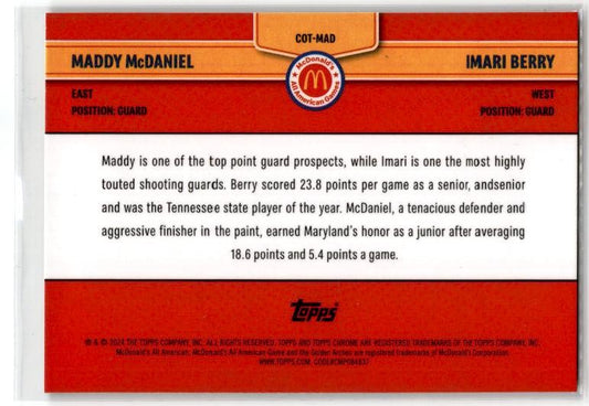 2024 McDonald's All-American Combo Talents Blue RayWave # Berry / McDaniel