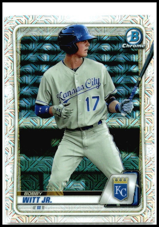 2020 Bowman Chrome Prospects Mojo Refractor #BCP-160 Bobby Witt Jr. Royals