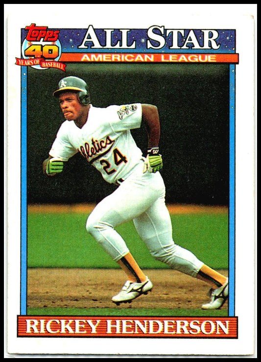 1991 Topps #391 Rickey Henderson Oakland Athletics